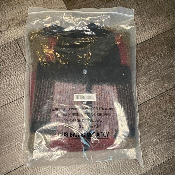 Supreme Brushed Grid Cardigan Black SS22 Size Medium - Picture 4 of 7